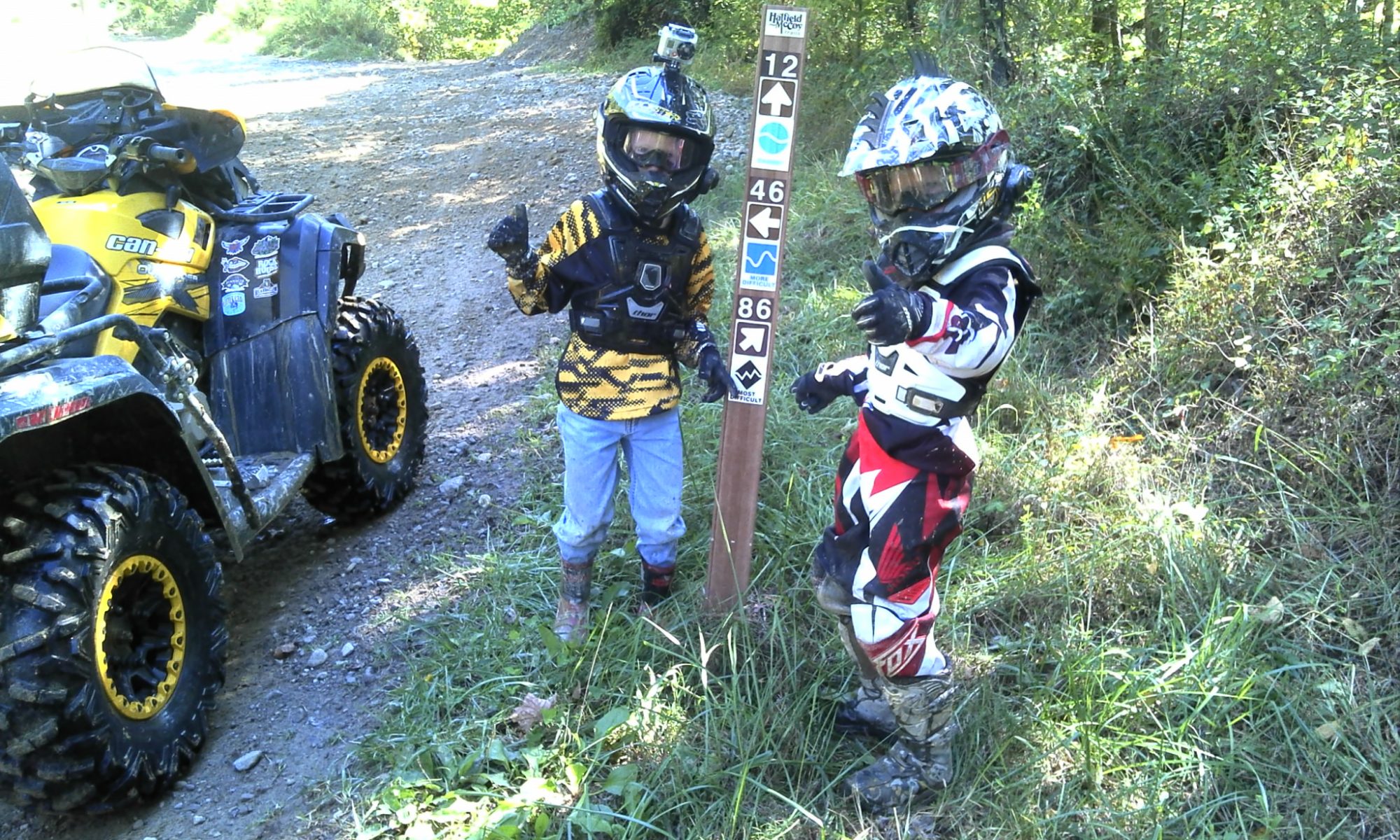 Kids riding Hatfield McCoy Trails