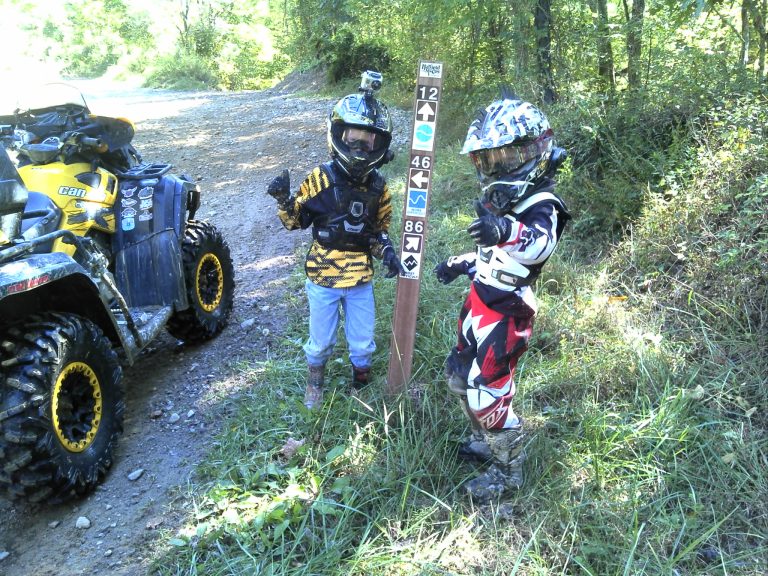 Kids riding Hatfield McCoy Trails