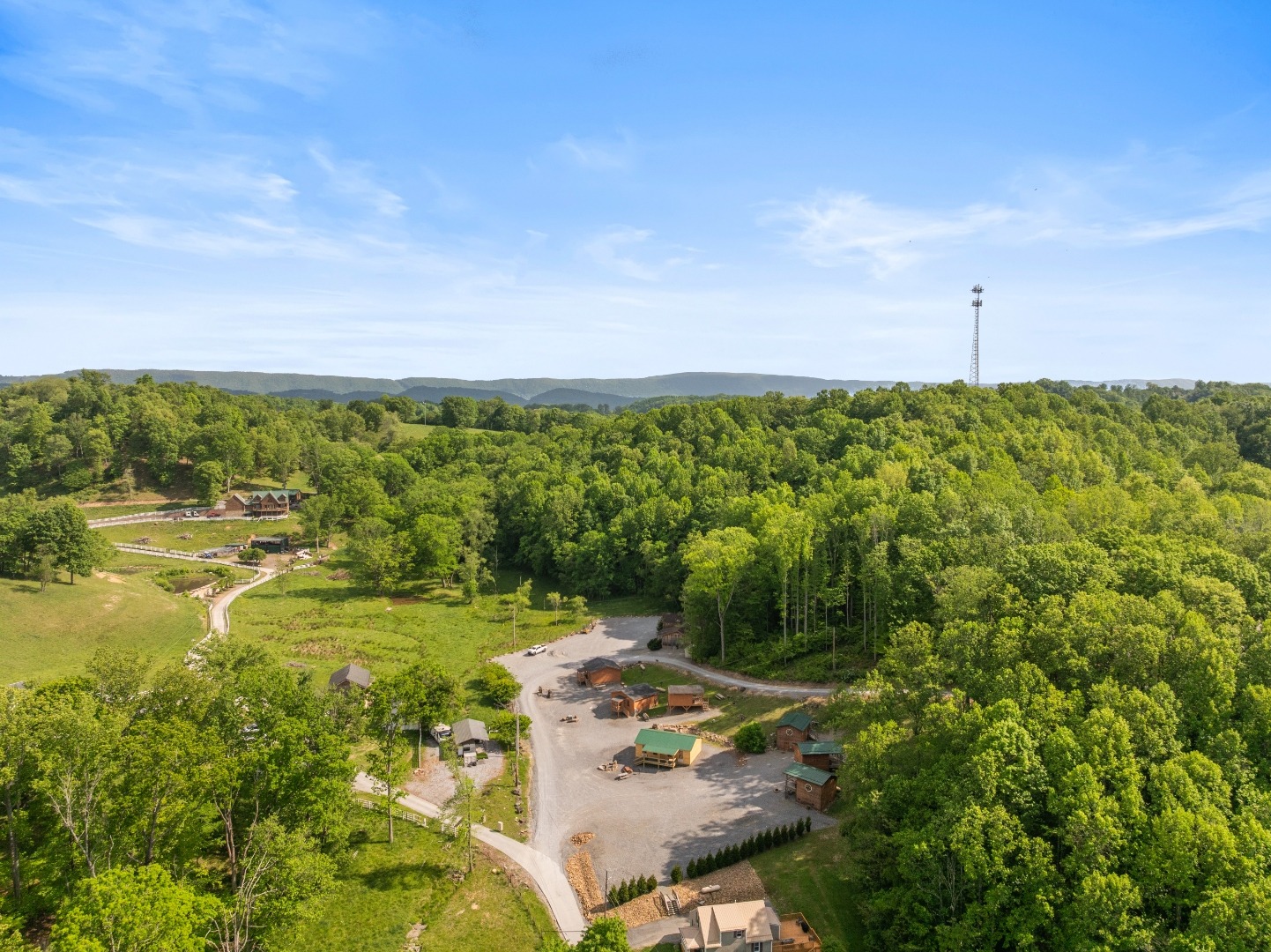Aerial view of Buffalo Trail Cabins & Resort